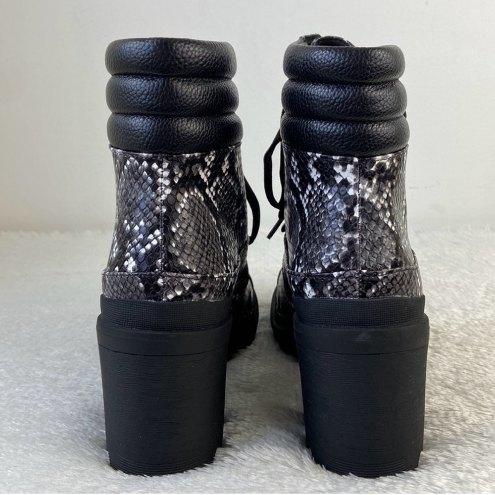 Nwot Rampage Lace Up Python Pattern Moto Combat B… - image 6
